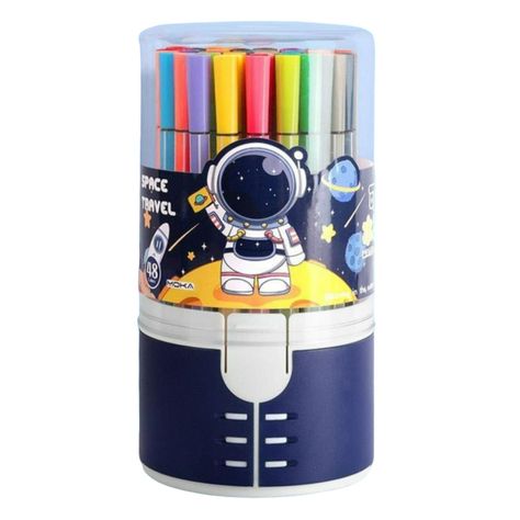 Pack 48 Lapices Boligrafos De Colores Azul Astronauta Kawaii-0
