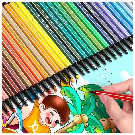 Pack 48 Lapices Boligrafos De Colores Azul Astronauta Kawaii-3
