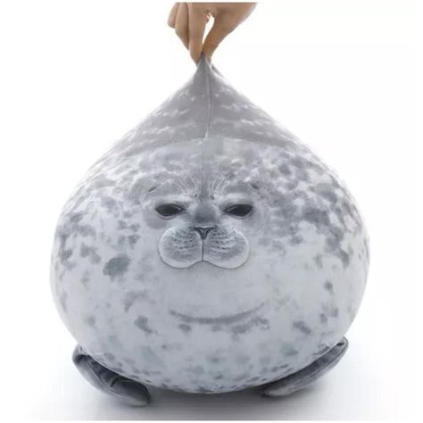 Juguete Peluche Cojin Foca Bebe 30cm Felpa Gris Infantil-1