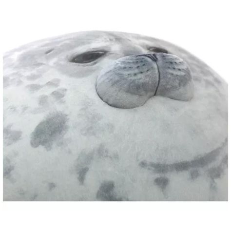 Juguete Peluche Cojin Foca Bebe 30cm Felpa Gris Infantil-2