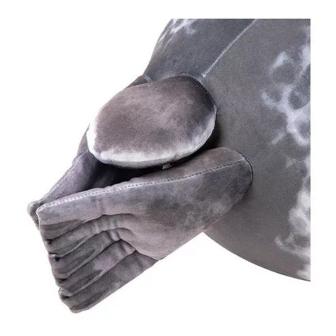 Juguete Peluche Cojin Foca Bebe 30cm Felpa Gris Infantil-4
