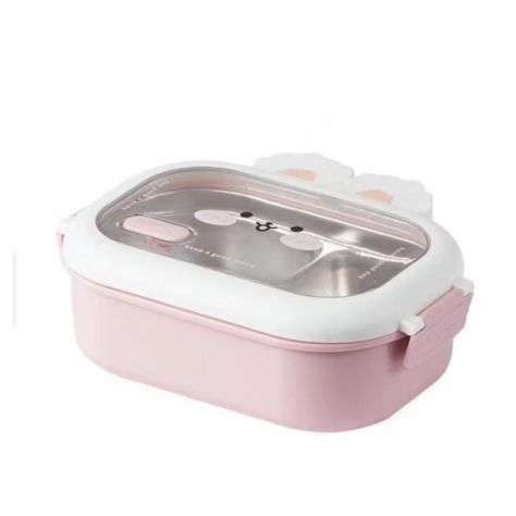 Lonchera Fiambrera Taper 22x14x8cm Conejo Rosa Kawaii-0
