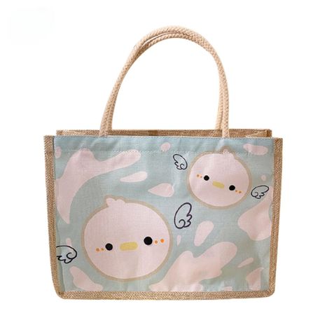 Bolso Cartera Cute Algodon Y Cañamo 34x25 Pajarito-0