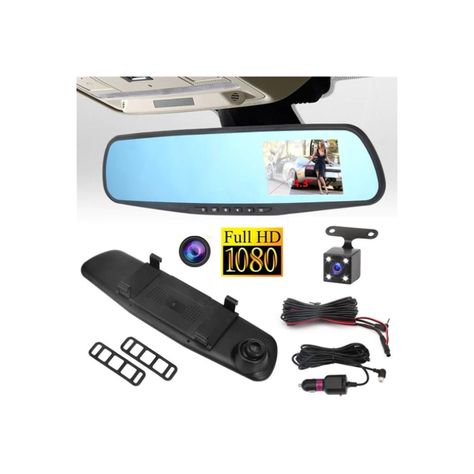 Espejo Retrovisor Con Camara Frontal Y Trasera HD Cableado-2
