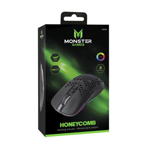 Mouse Gamer USB RGB 6B 6400 DPI HoneyComb Monster Games-1