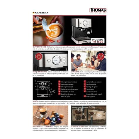 Cafetera Electrica 1.5L Dble Filtro Th-150e Thomas-6