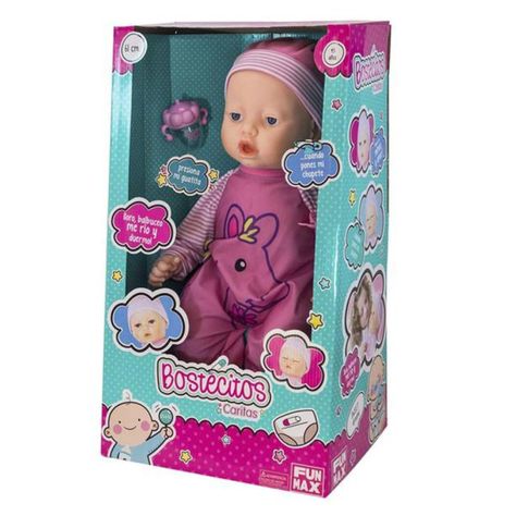 Juguete Muñeca Bostecitos Caritas Con Accesorios Rosado-2