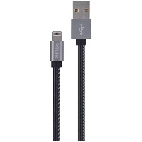 Cable USB A USB Tipo Lightning 1.2Mts Negro C2508 Philips-1