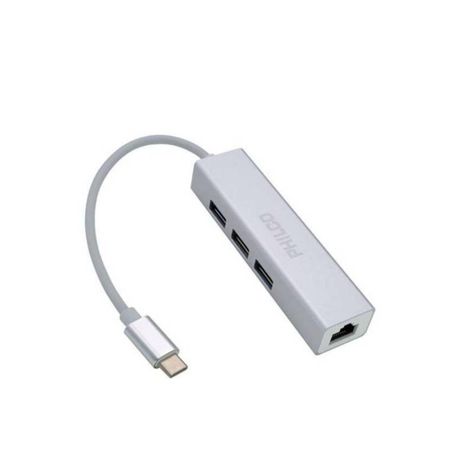 Adaptador De Red RJ45 A USB 3.1 Tipo C Blanco Philco-2