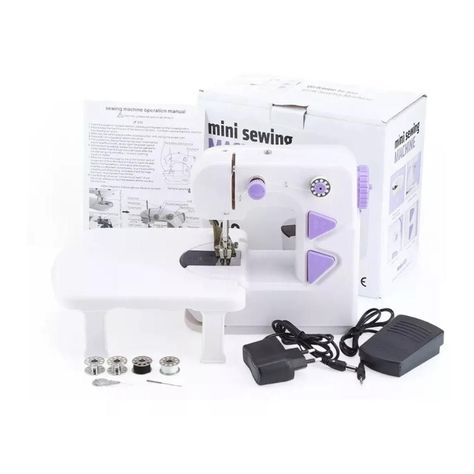 Maquina De Coser Portatil Compacta Blanco Morado-3