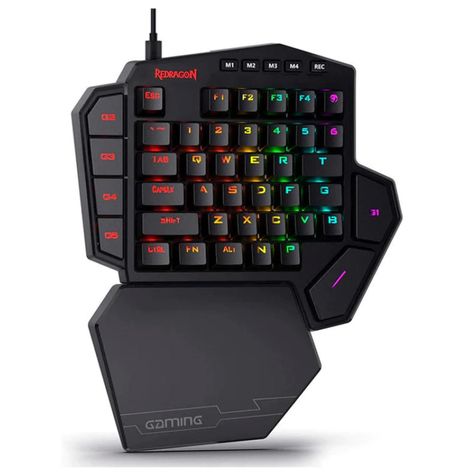 Teclado Mecanico Gamer USB RGB 1 Mano Negro Diti Redragon-1
