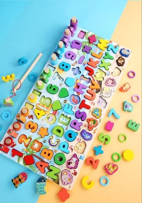  Juego madera 7 en 1 pesca numeros formas W12D468-2