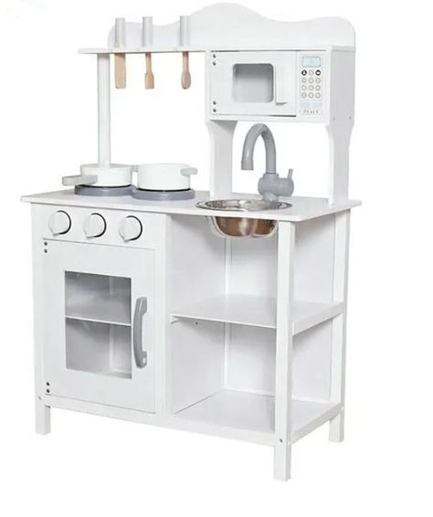Cocina De Juguete De Madera Con Accesorios W10c404h-1