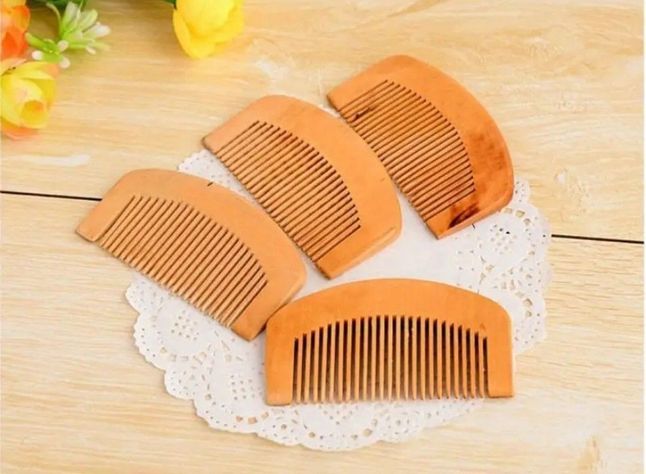 Peine para el cabello de madera de haya café 00197-1