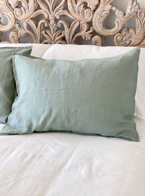 Funda de Almohada Lino - King 50x90 cms - Aqua - Naturalino-2