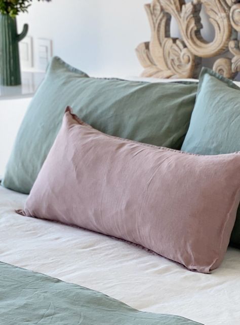 Funda de Almohada Lino - King 50x90 cms - Aqua - Naturalino-3