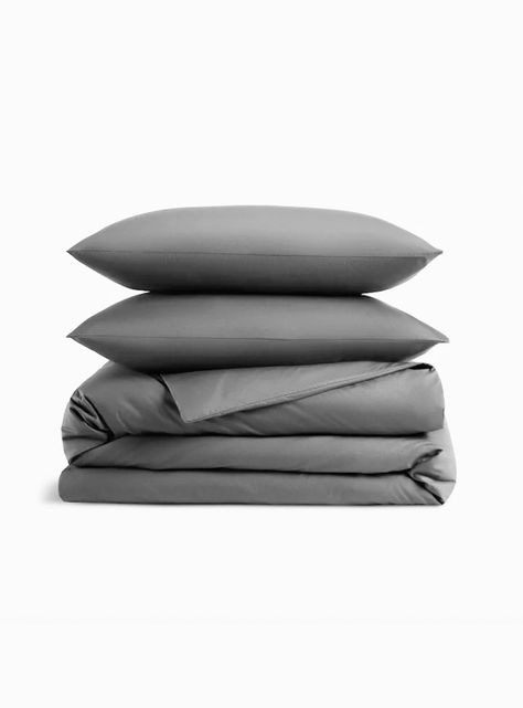 Funda de Plumón Algodón Percal Gris Oscuro King-3