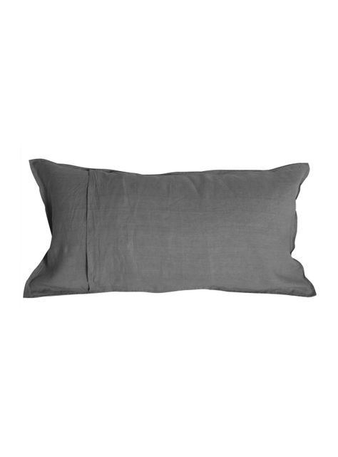 Funda de Almohada Lino - King 50x90 cms - Gris Oscuro - Naturalino-1