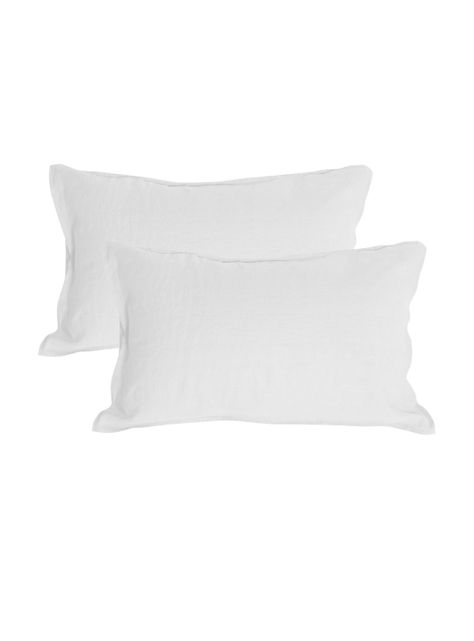 Set 2 Fundas de Almohada Lino - 50x70 cm - Blanco - Naturalino-1
