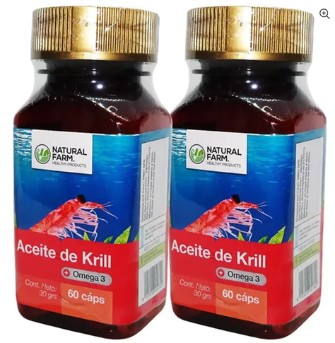 Aceite De Krill Nf 2 Frascos 2x60 Capsula Blanda. Omega 3 Epa / Dha-0