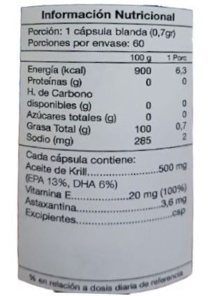 Aceite De Krill Nf 2 Frascos 2x60 Capsula Blanda. Omega 3 Epa / Dha-1