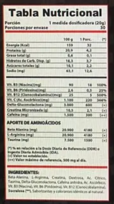 Pre Entreno Kreator 30 Servicios 600 Grs Winkler c/ Creatina. Hot Hawai-1
