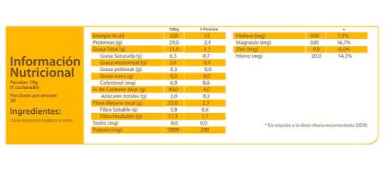 Amazonic Cacao Polvo Orgánico Aq Certificado 2x200 Grs-1