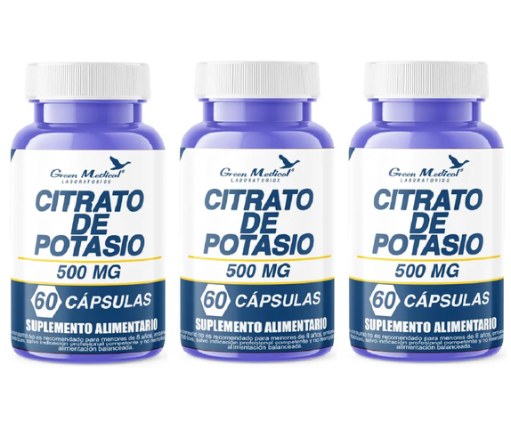 Pack Citrato De Potasio Puro Gm 180 Capsulas 3x60 Caps-0