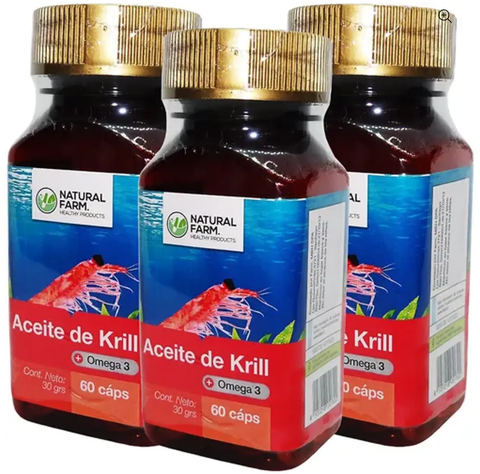 Aceite De Krill Nf 3 Frascos 3x60 Capsula Blanda. Omega 3 Epa / Dha-0
