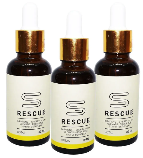 Flores De Bach Rescue Natural Nf 3x30ml Panico Ansiedad-0