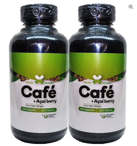 Cafe Verde + Acai Berry Nf 400 Capsulas 2x200 Caps. Reductor-0