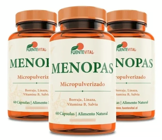 Menopas Fv 3  Frascos 3x60 Caps. Menopausia Regulador-0
