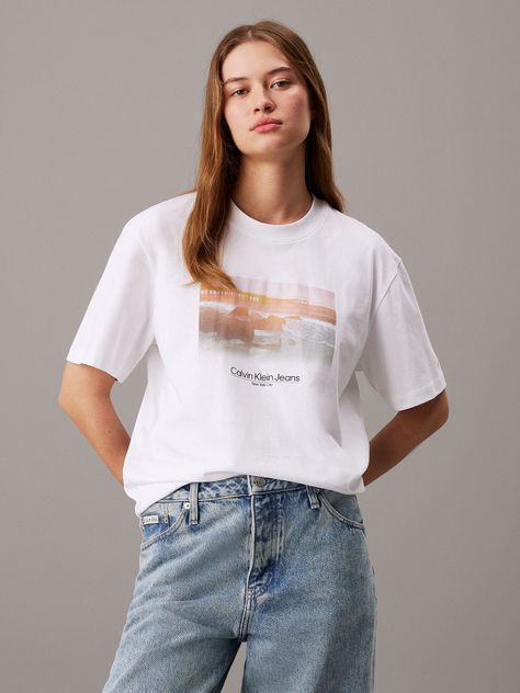 Polera Photo Graphic Relaxed Blanco Calvin Klein-0