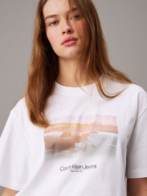 Polera Photo Graphic Relaxed Blanco Calvin Klein-3