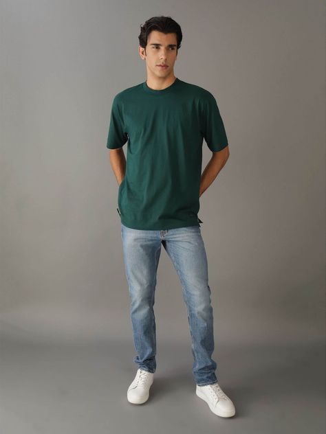 Polera Woven Label Relaxed Verde Calvin Klein-1