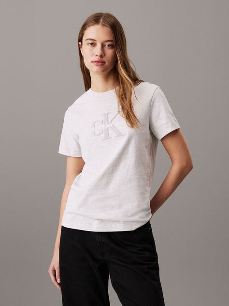 Polera Chenille Monologo Gris Calvin Klein-0