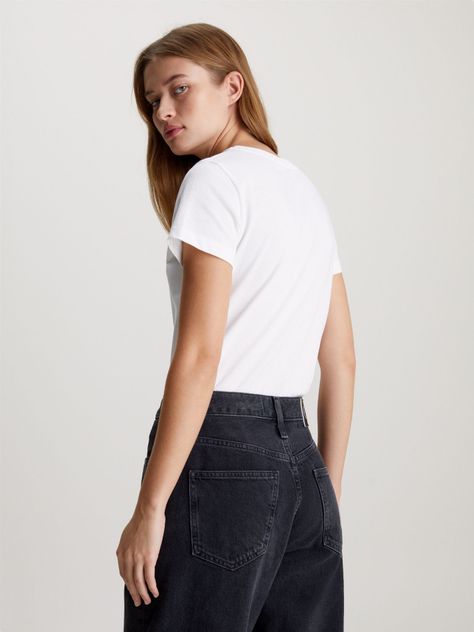 Polera Satin Ck Slim Blanco Calvin Klein-2