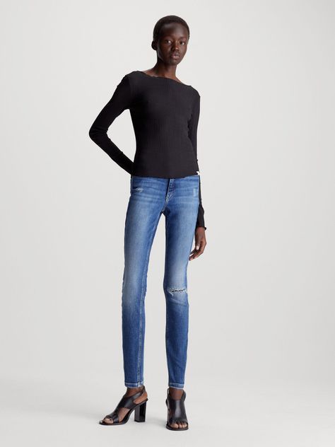 Jeans Mujer Skinny Azul Calvin Klein-1