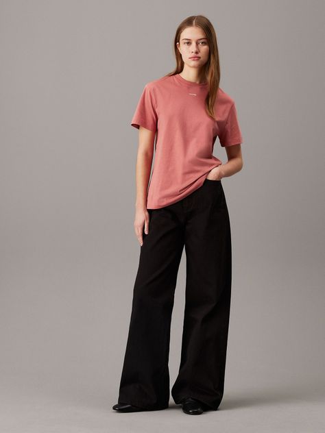 Polera Nano Logo Regular Rosado Calvin Klein-1