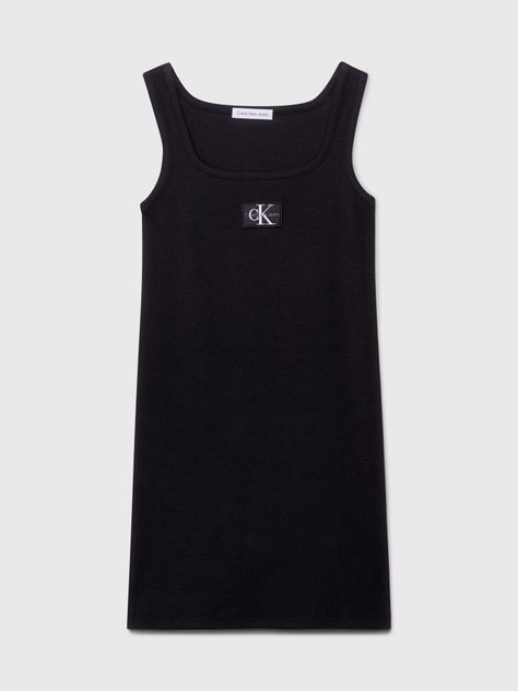 Vestido Niña Rib Bagde Negro Calvin Klein-4
