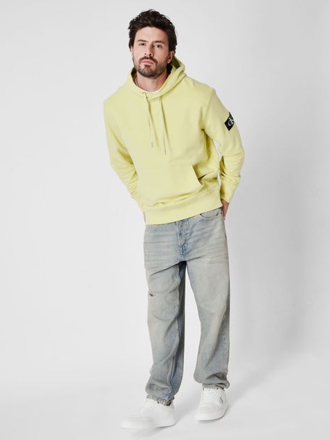 Polerón con Gorro Badge Amarillo Calvin Klein-1