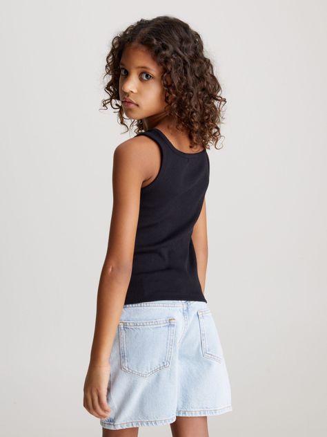 Polera Niña Rib Badge Square Negro Calvin Klein-2