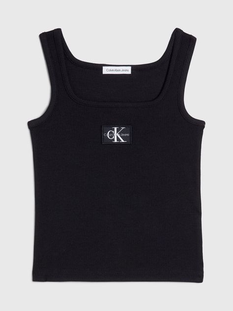 Polera Niña Rib Badge Square Negro Calvin Klein-4