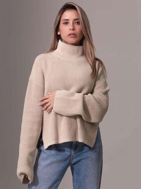 Sweater Chunky Loose Beige Calvin Klein-3