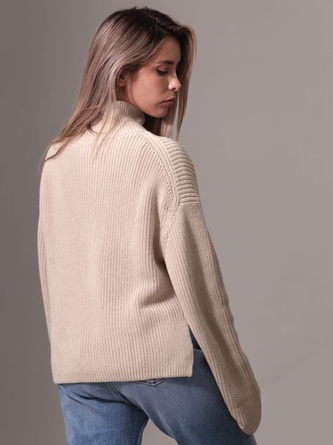 Sweater Chunky Loose Beige Calvin Klein-4