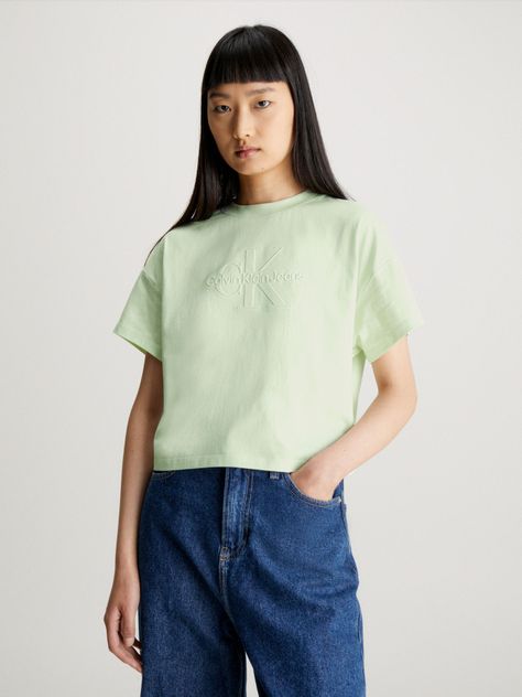 Polera Embossed Monologo Verde-0