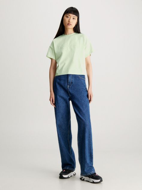 Polera Embossed Monologo Verde-1