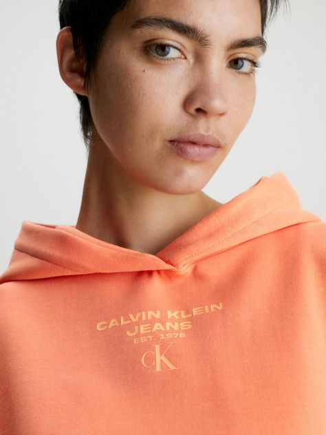 Polerón con Gorro Gathered  Naranja Calvin Klein-3