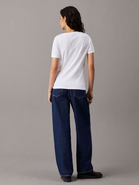 Polera Printed Box Slim Blanco Calvin Klein-2