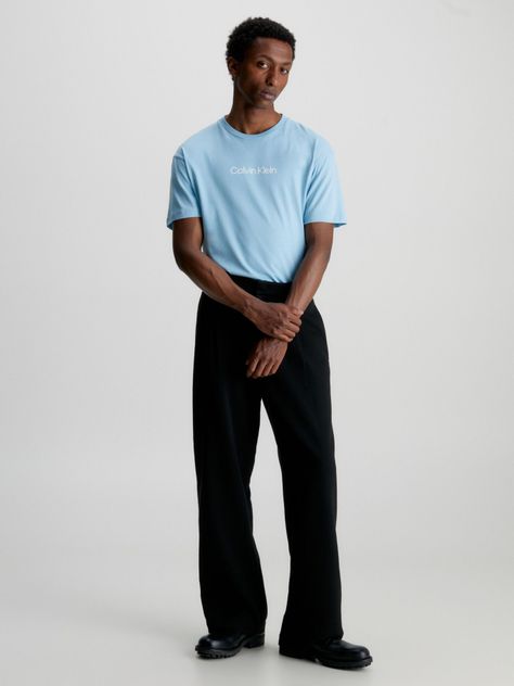 Polera Hero Logo Comfort  Celeste Calvin Klein-1